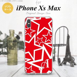 iPhoneXsMax iPhone XS Max スマホケース ソフトケース 星 赤 白 +アルファベット メンズ レディース nk-ixm-tp1120i