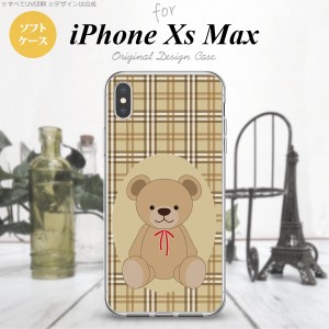 iPhoneXsMax iPhone XS Max スマホケース ソフトケース くま チェック 茶 メンズ レディース nk-ixm-tp751