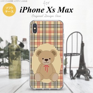 iPhoneXsMax iPhone XS Max スマホケース ソフトケース くま チェック 茶 赤 メンズ レディース nk-ixm-tp752