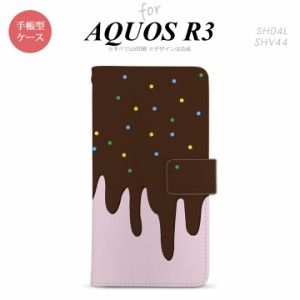 SH-01M/SHV44 AQUOS R3 手帳型スマホケース カバー アイス ピンク  nk-004s-r3-dr347