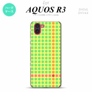 SH-01M/SHV44 AQUOS R3 スマホケース ハードケース 花十時 緑 黄色 メンズ レディース nk-r3-1356