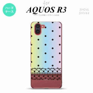 SH-01M/SHV44 AQUOS R3 スマホケース ハードケース ドット レース B パステル メンズ レディース nk-r3-357