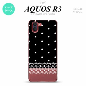 SH-01M/SHV44 AQUOS R3 スマホケース ハードケース ドット レース B 黒 メンズ レディース nk-r3-359