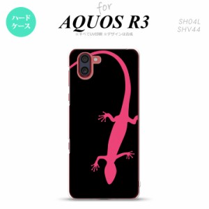 SH-01M/SHV44 AQUOS R3 スマホケース ハードケース トカゲ 黒 ピンク メンズ レディース nk-r3-507