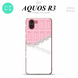 SH-01M/SHV44 AQUOS R3 スマホケース ハードケース チョコ ストロベリー レース ピンク メンズ レディース nk-r3-739