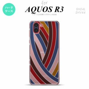 SH-01M/SHV44 AQUOS R3 背面ケース カバー ステンドグラス風 おしゃれ 帯 レッドブルー ステンドグラス風 かわいい おしゃれ 背面ケース 