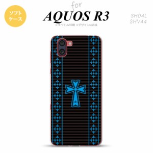 SH-01M AQUOS R3 スマホケース ソフトケース ゴシック 黒 水色 メンズ レディース nk-r3-tp1009