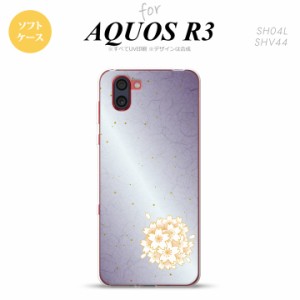 SH-01M AQUOS R3 スマホケース ソフトケース 和柄 サクラ 紫 メンズ レディース nk-r3-tp1274