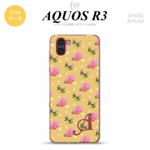 SH-01M AQUOS R3 スマホケース ソフトケース 花柄 バラ ドット オレンジ +アルファベット メンズ レディース nk-r3-tp243i