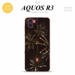 SH-01M AQUOS R3 スマホケース ソフトケース 花火 線香花火 黒 メンズ レディース nk-r3-tp321