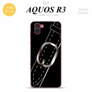 SH-01M AQUOS R3 スマホケース ソフトケース ベルト 黒 メンズ レディース nk-r3-tp326