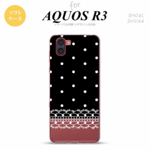 SH-01M AQUOS R3 スマホケース ソフトケース ドット レース B 黒 メンズ レディース nk-r3-tp359