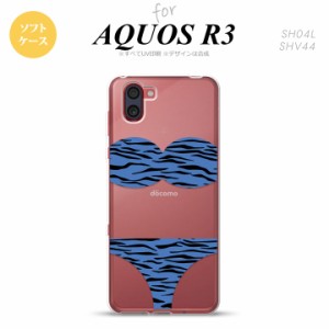 SH-01M AQUOS R3 スマホケース ソフトケース 虎柄パンツ 青 メンズ レディース nk-r3-tp571