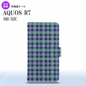 SH-52C AQUOS R7 手帳型スマホケース カバー チェック 青  nk-004s-r7-dr438