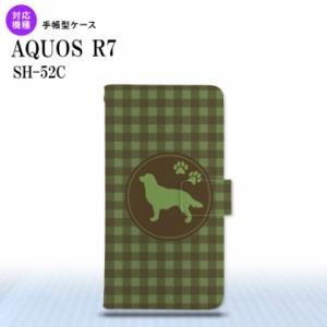 SH-52C AQUOS R7 手帳型スマホケース カバー 犬 ゴールデン レトリバー 緑  nk-004s-r7-dr812