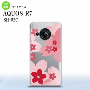 SH-52C AQUOS R7 スマホケース 背面ケース ハードケース 花柄 サクラ B 赤 2022年 7月発売 nk-r7-056