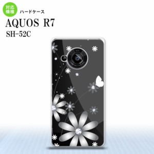 SH-52C AQUOS R7 スマホケース 背面ケース ハードケース 花柄 ガーベラ 黒 2022年 7月発売 nk-r7-065