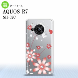 SH-52C AQUOS R7 スマホケース 背面ケース ハードケース 花柄 ガーベラ 透明 赤 2022年 7月発売 nk-r7-072