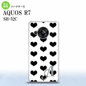 SH-52C AQUOS R7 スマホケース 背面ケース ハードケース ハート A 白 黒 +アルファベット 2022年 7月発売 nk-r7-115i