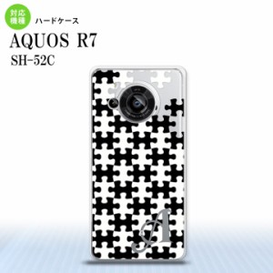 SH-52C AQUOS R7 スマホケース 背面ケース ハードケース パズル 黒 白 +アルファベット 2022年 7月発売 nk-r7-1203i