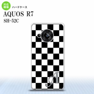 SH-52C AQUOS R7 スマホケース 背面ケース ハードケース スクエア 黒 白 +アルファベット 2022年 7月発売 nk-r7-131i