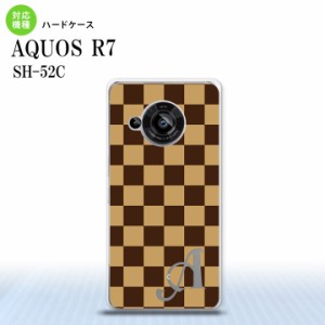 SH-52C AQUOS R7 スマホケース 背面ケース ハードケース スクエア 黒茶 茶 +アルファベット 2022年 7月発売 nk-r7-132i