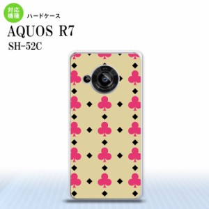 SH-52C AQUOS R7 スマホケース 背面ケース ハードケース トランプ クラブ ベージュ ピンク 2022年 7月発売 nk-r7-534