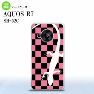 SH-52C AQUOS R7 スマホケース 背面ケース ハードケース トカゲ 市松 ピンク 2022年 7月発売 nk-r7-863