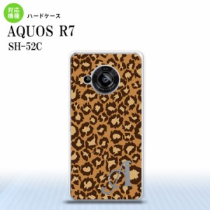 SH-52C AQUOS R7 スマホケース 背面ケース ハードケース 豹柄 B 茶 +アルファベット 2022年 7月発売 nk-r7-898i