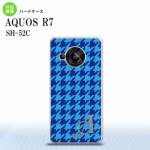 SH-52C AQUOS R7 スマホケース 背面ケース ハードケース 千鳥 格子 大 青 +アルファベット 2022年 7月発売 nk-r7-919i