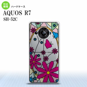 SH-52C AQUOS R7 背面ケース カバー ステンドグラス風 おしゃれ ガーベラ ピンク ステンドグラス風 かわいい おしゃれ  nk-r7-sg01