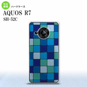 SH-52C AQUOS R7 背面ケース カバー ステンドグラス風 おしゃれ スクエア ブルー ステンドグラス風 かわいい おしゃれ  nk-r7-sg09