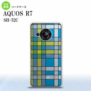 SH-52C AQUOS R7 背面ケース カバー ステンドグラス風 おしゃれ チェック ブルー ステンドグラス風 かわいい おしゃれ  nk-r7-sg11