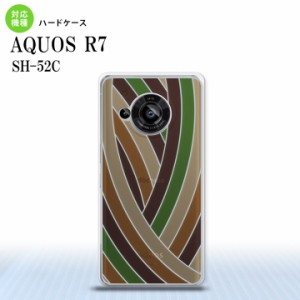 SH-52C AQUOS R7 背面ケース カバー ステンドグラス風 おしゃれ 帯 ブラウン ステンドグラス風 かわいい おしゃれ  nk-r7-sg18