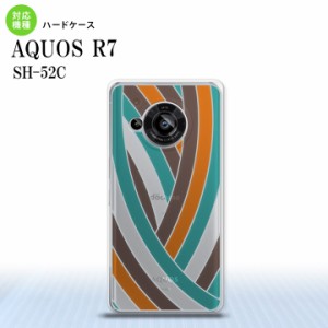 SH-52C AQUOS R7 背面ケース カバー ステンドグラス風 おしゃれ 帯 グリーンブラウン ステンドグラス風 かわいい おしゃれ  nk-r7-sg19