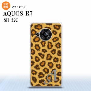 SH-52C AQUOS R7 スマホケース 背面ケースソフトケース 豹柄 A 茶 +アルファベット 2022年 7月発売 nk-r7-tp025i