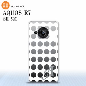 SH-52C AQUOS R7 スマホケース 背面ケースソフトケース 水玉 黒 +アルファベット 2022年 7月発売 nk-r7-tp1375i