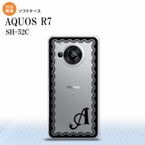 SH-52C AQUOS R7 スマホケース 背面ケースソフトケース レース 黒 +アルファベット 2022年 7月発売 nk-r7-tp362i