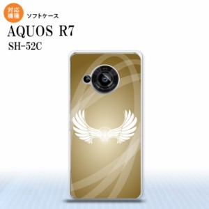 SH-52C AQUOS R7 スマホケース 背面ケースソフトケース 翼 光 ゴールド風 2022年 7月発売 nk-r7-tp462