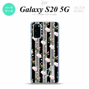 SC-51A SCG01 Galaxy S20 スマホケース ハードケース 花柄 バラ レース 黒 +アルファベット メンズ レディース nk-s20-259i