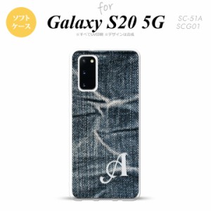 SC-51A SCG01 Galaxy S20 スマホケース ソフトケース ピクチャ ジーンズ 青 +アルファベット メンズ レディース nk-s20-tp731i