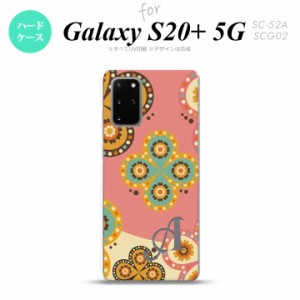 SC-52A SCG02 Galaxy S20+ 5G スマホケース ハードケース エスニック 花柄 ピンク ベージュ +アルファベット メンズ レディース nk-s20p-