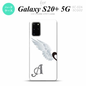 SC-52A SCG02 Galaxy S20+ 5G スマホケース ハードケース 翼 ペア 左 白 +アルファベット メンズ レディース nk-s20p-788i