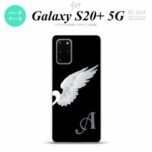 SC-52A SCG02 Galaxy S20+ 5G スマホケース ハードケース 翼 ペア 右 黒 +アルファベット メンズ レディース nk-s20p-789i