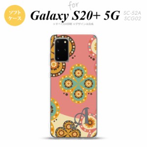 SC-52A SCG02 Galaxy S20+ 5G スマホケース ソフトケース エスニック 花柄 ピンク ベージュ +アルファベット メンズ レディース nk-s20p-