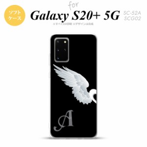 SC-52A SCG02 Galaxy S20+ 5G スマホケース ソフトケース 翼 ペア 左 黒 +アルファベット メンズ レディース nk-s20p-tp477i