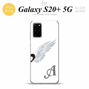 SC-52A SCG02 Galaxy S20+ 5G スマホケース ソフトケース 翼 ペア 右 白 +アルファベット メンズ レディース nk-s20p-tp478i