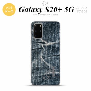 SC-52A SCG02 Galaxy S20+ 5G スマホケース ソフトケース ピクチャ ジーンズ 青 +アルファベット メンズ レディース nk-s20p-tp731i