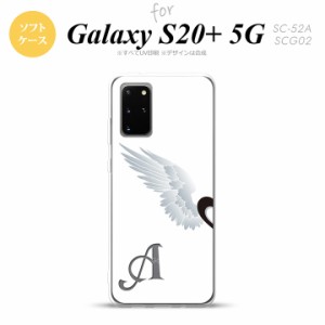 SC-52A SCG02 Galaxy S20+ 5G スマホケース ソフトケース 翼 ペア 左 白 +アルファベット メンズ レディース nk-s20p-tp788i