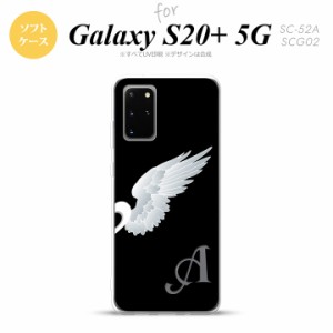 SC-52A SCG02 Galaxy S20+ 5G スマホケース ソフトケース 翼 ペア 右 黒 +アルファベット メンズ レディース nk-s20p-tp789i